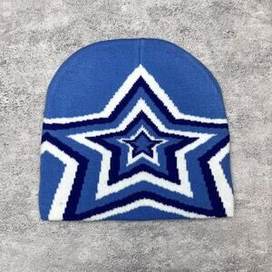 Y2k 2000s blue star beanie